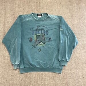 vintage Windriver HIKING sweatshirt mens Medium Green 2000s y2k CANADA